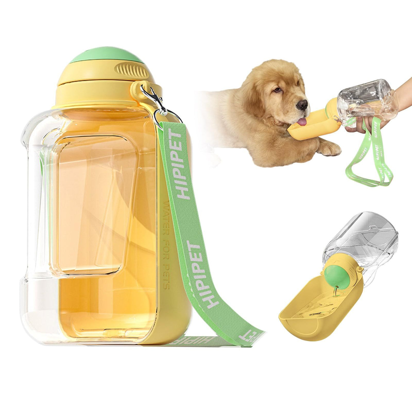2 In 1 Pets Drinking Water Bottle