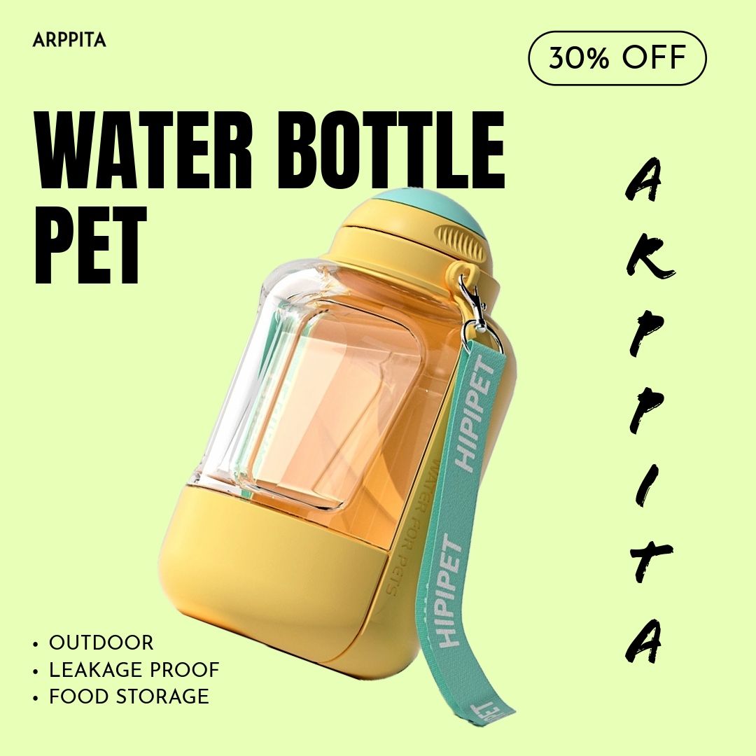 2 In 1 Pets Drinking Water Bottle