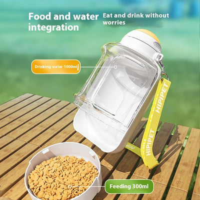 2 In 1 Pets Drinking Water Bottle